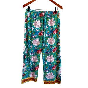 Signals Indian block print floral blue multi colored  cotton pj bottoms …